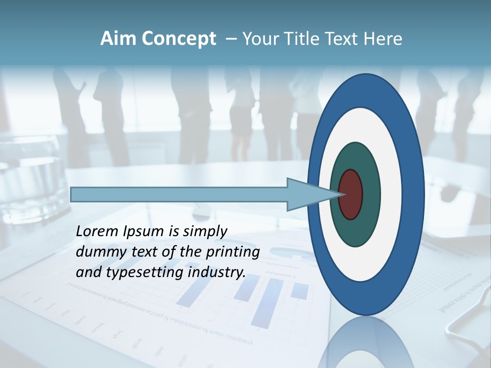 A Group Of Business People Standing Around A Table PowerPoint Template