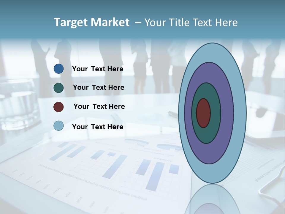 A Group Of Business People Standing Around A Table PowerPoint Template