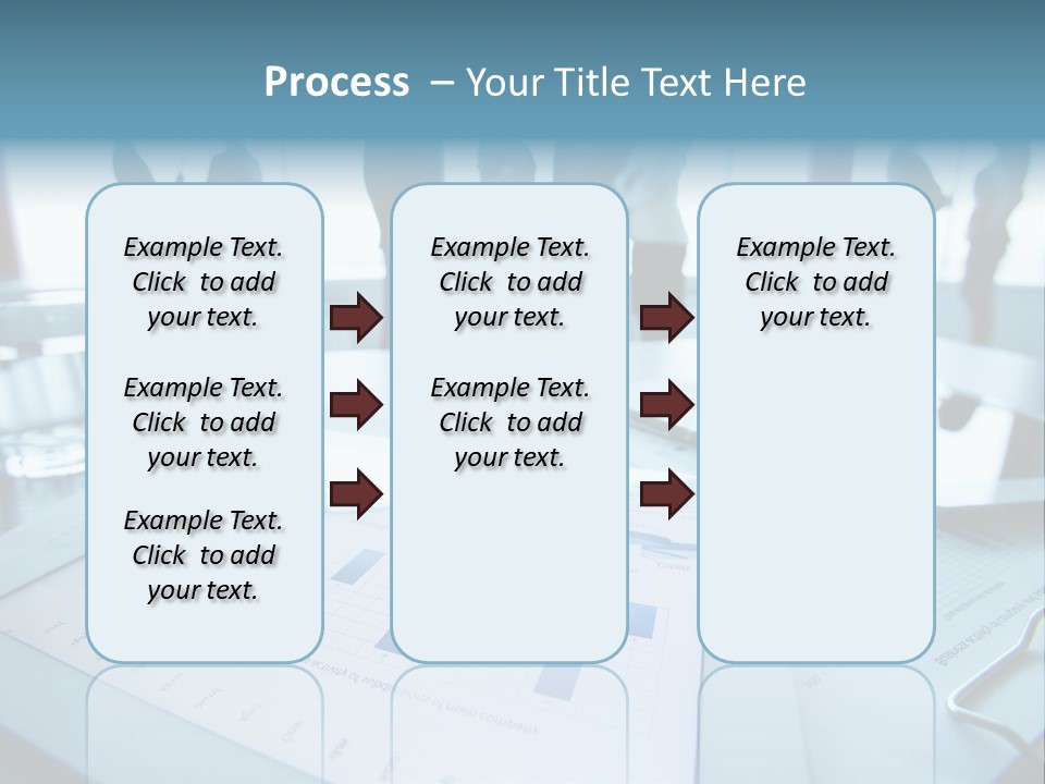 A Group Of Business People Standing Around A Table PowerPoint Template