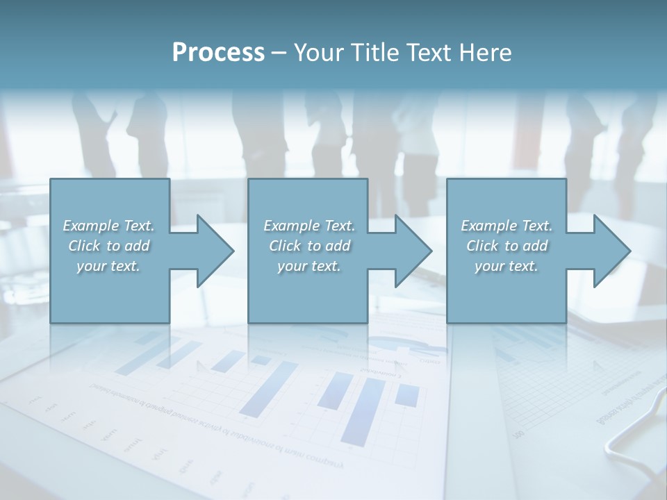 A Group Of Business People Standing Around A Table PowerPoint Template