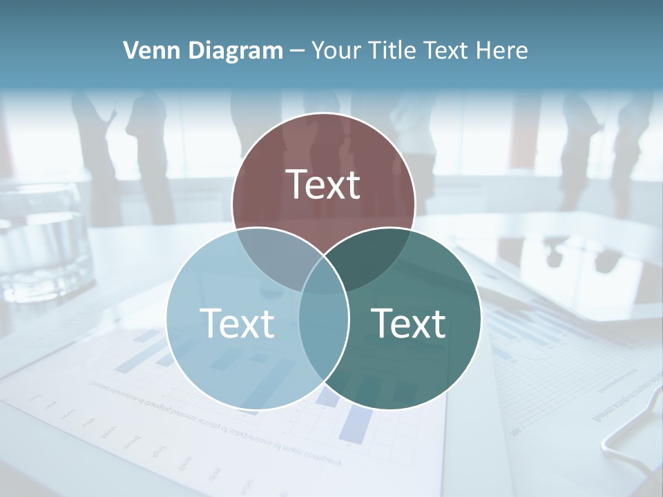 A Group Of Business People Standing Around A Table PowerPoint Template