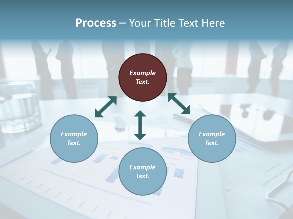 A Group Of Business People Standing Around A Table PowerPoint Template