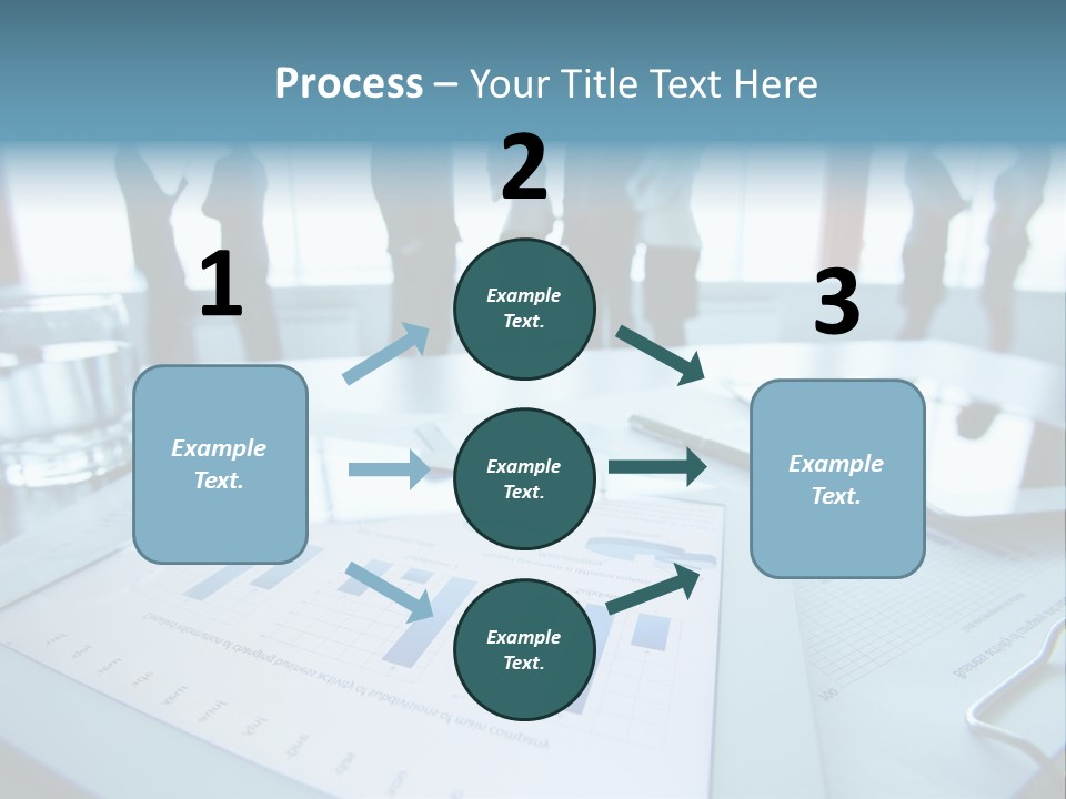 A Group Of Business People Standing Around A Table PowerPoint Template
