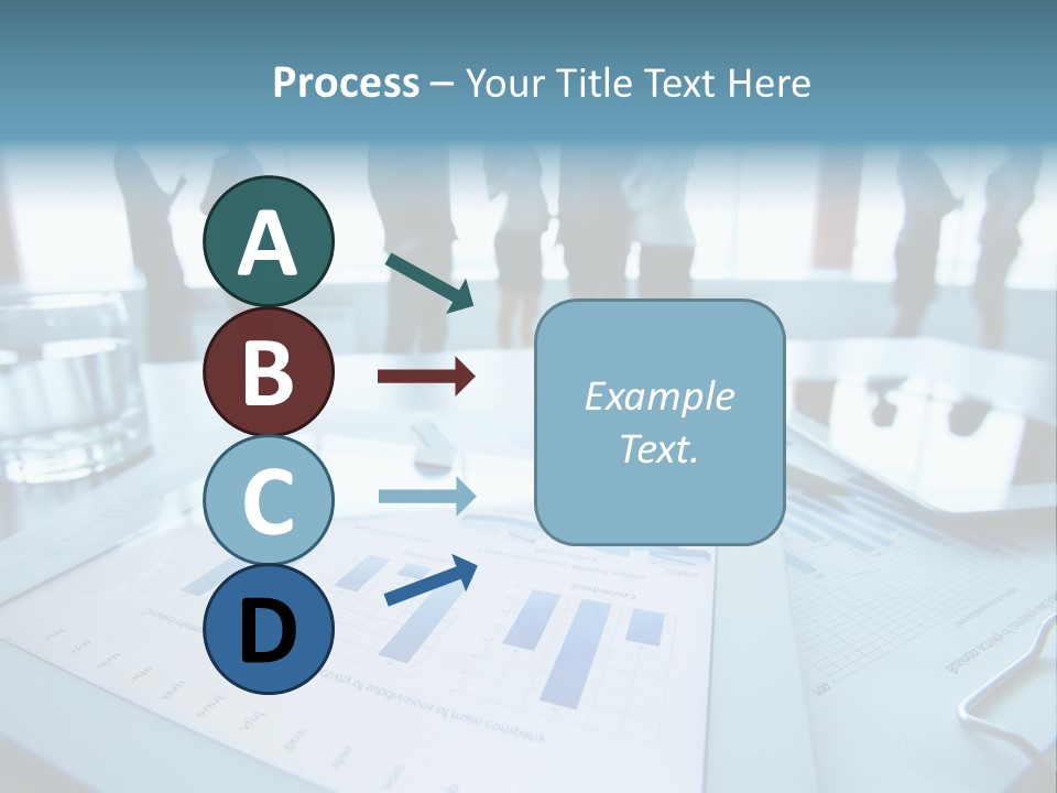 A Group Of Business People Standing Around A Table PowerPoint Template