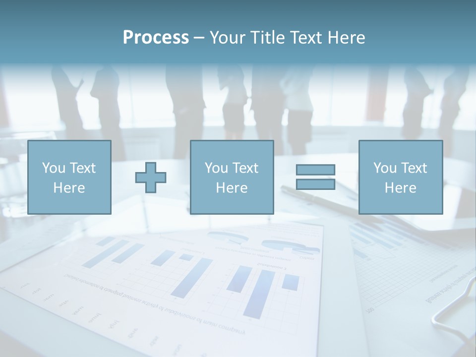 A Group Of Business People Standing Around A Table PowerPoint Template
