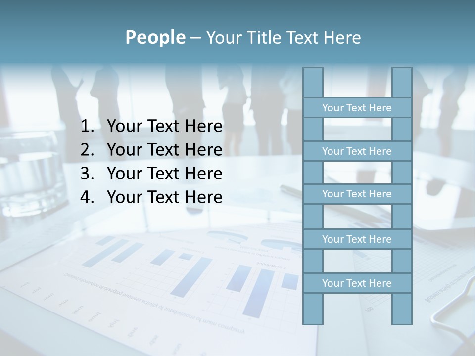 A Group Of Business People Standing Around A Table PowerPoint Template
