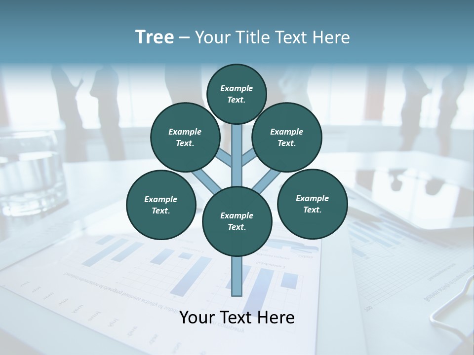 A Group Of Business People Standing Around A Table PowerPoint Template