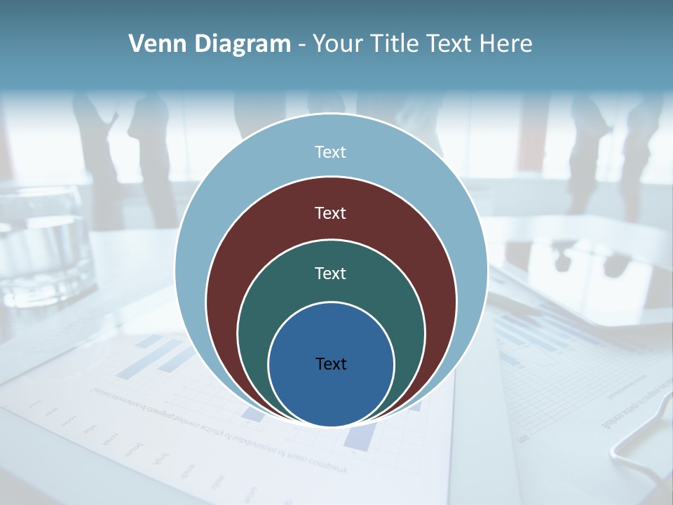 A Group Of Business People Standing Around A Table PowerPoint Template