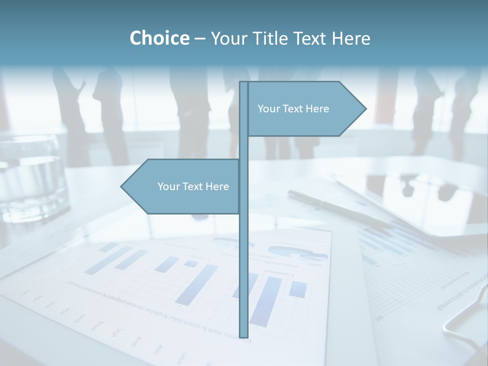 A Group Of Business People Standing Around A Table PowerPoint Template