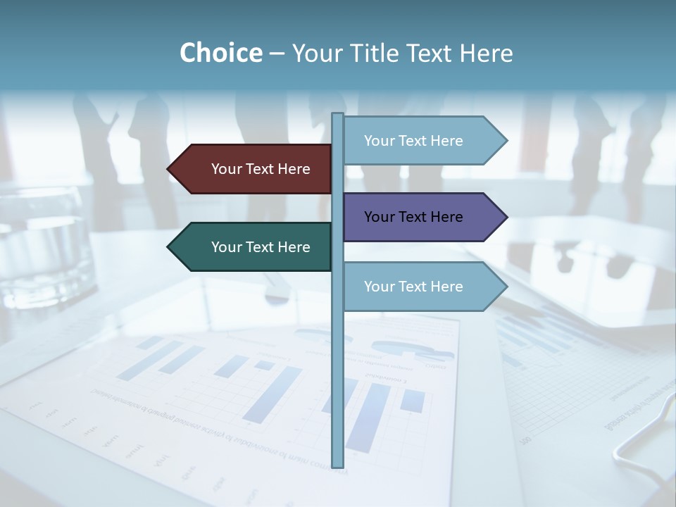 A Group Of Business People Standing Around A Table PowerPoint Template