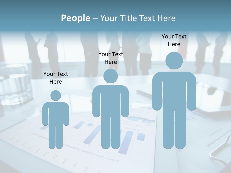 A Group Of Business People Standing Around A Table PowerPoint Template