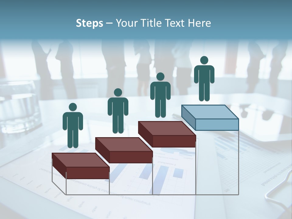 A Group Of Business People Standing Around A Table PowerPoint Template