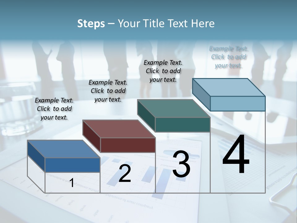 A Group Of Business People Standing Around A Table PowerPoint Template