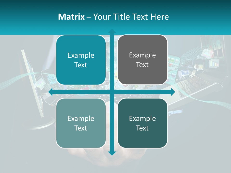 A Person Holding A Laptop With A Presentation On The Screen PowerPoint Template