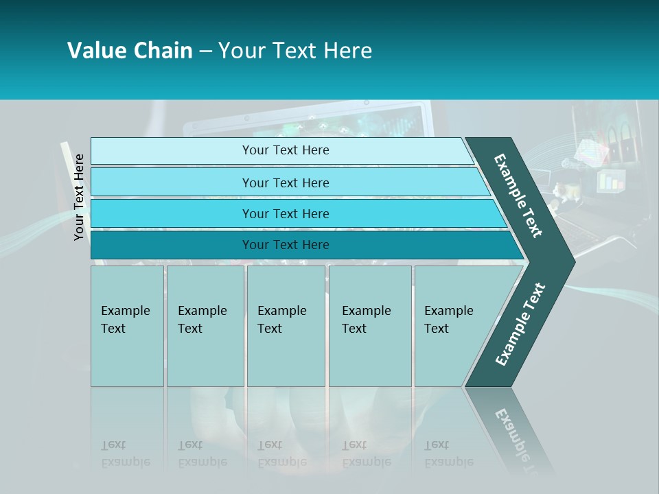 A Person Holding A Laptop With A Presentation On The Screen PowerPoint Template