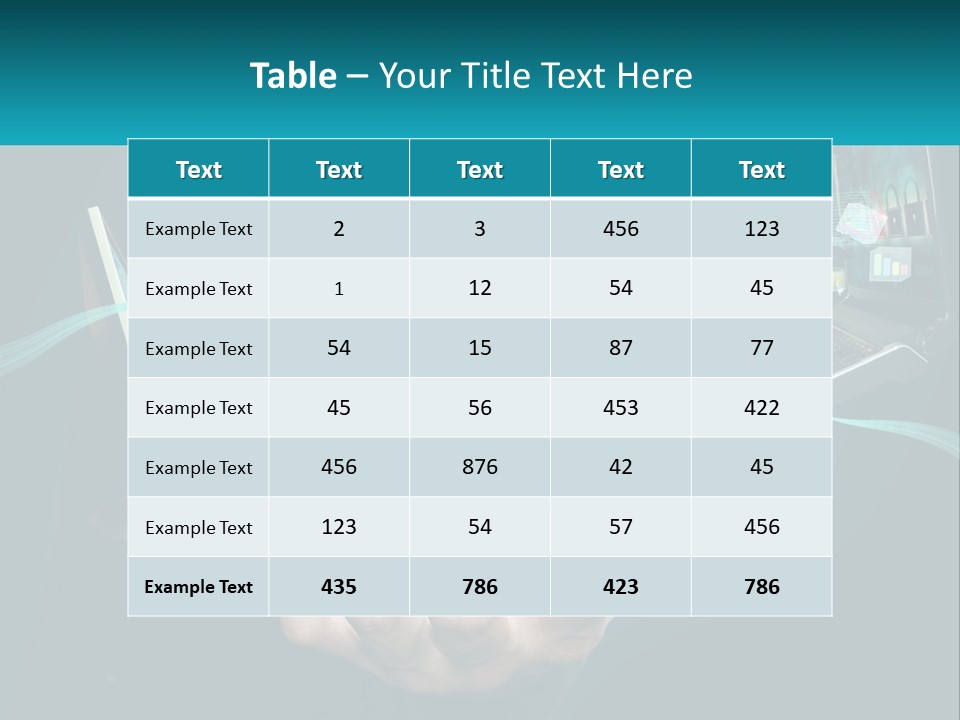 A Person Holding A Laptop With A Presentation On The Screen PowerPoint Template
