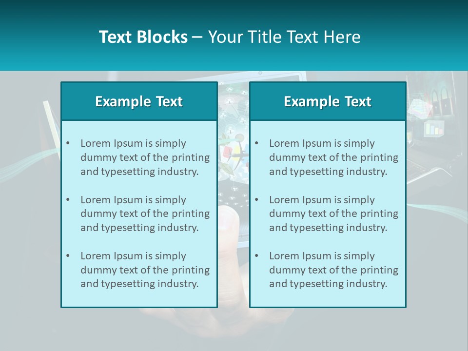 A Person Holding A Laptop With A Presentation On The Screen PowerPoint Template