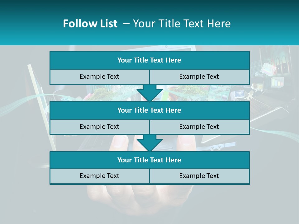 A Person Holding A Laptop With A Presentation On The Screen PowerPoint Template