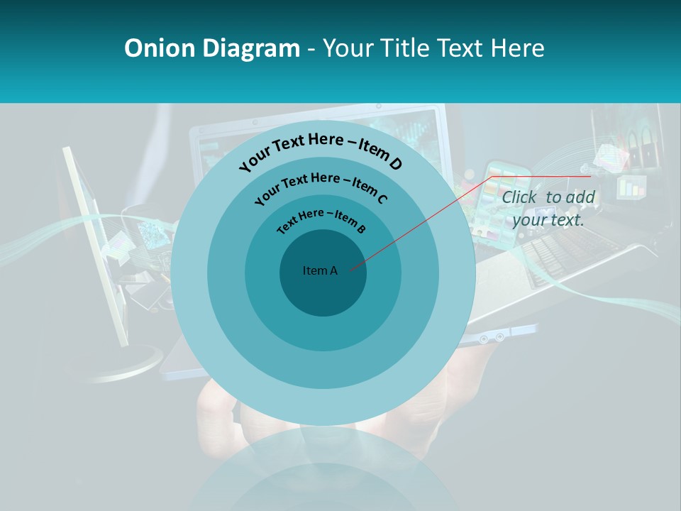 A Person Holding A Laptop With A Presentation On The Screen PowerPoint Template