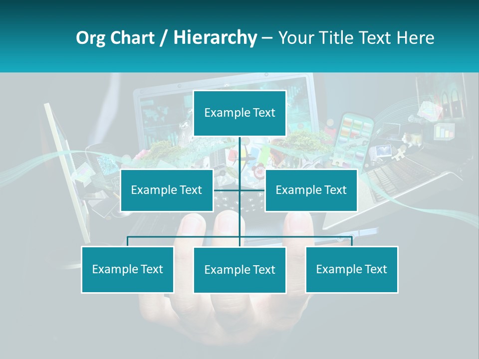 A Person Holding A Laptop With A Presentation On The Screen PowerPoint Template