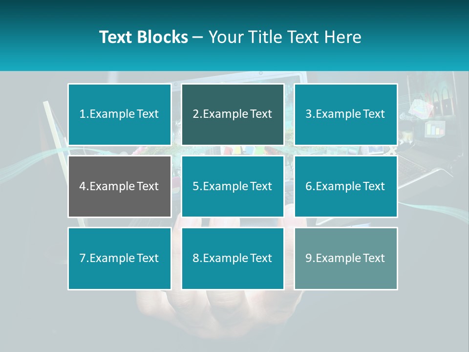 A Person Holding A Laptop With A Presentation On The Screen PowerPoint Template