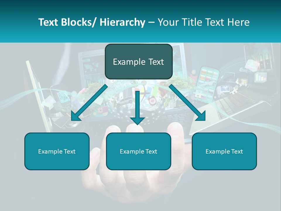 A Person Holding A Laptop With A Presentation On The Screen PowerPoint Template