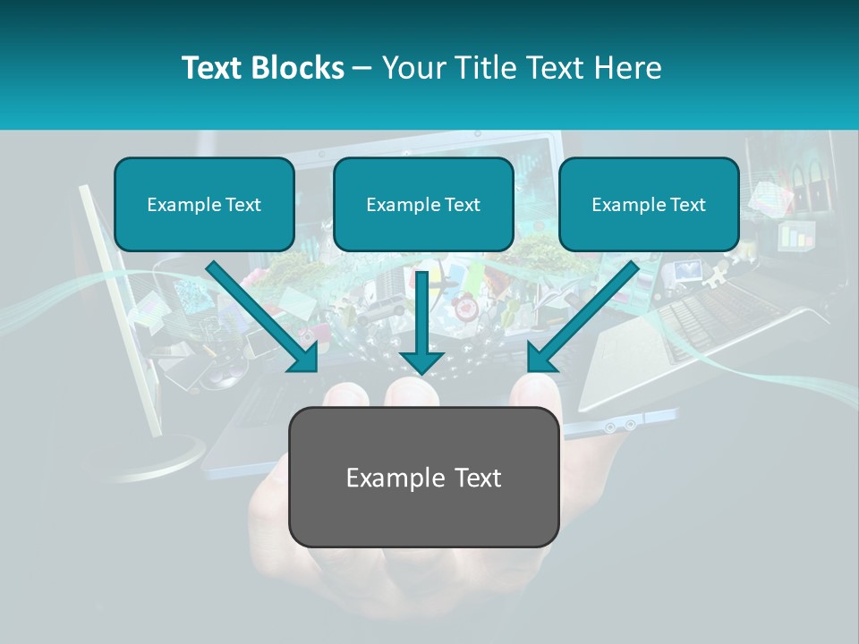 A Person Holding A Laptop With A Presentation On The Screen PowerPoint Template