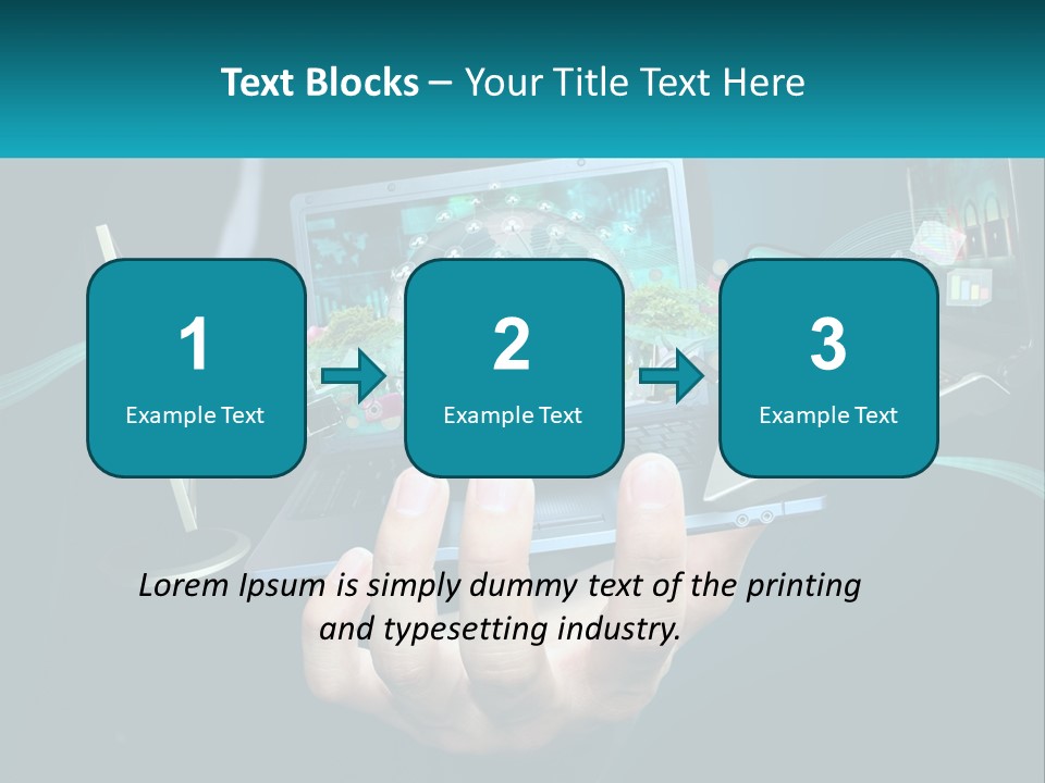 A Person Holding A Laptop With A Presentation On The Screen PowerPoint Template
