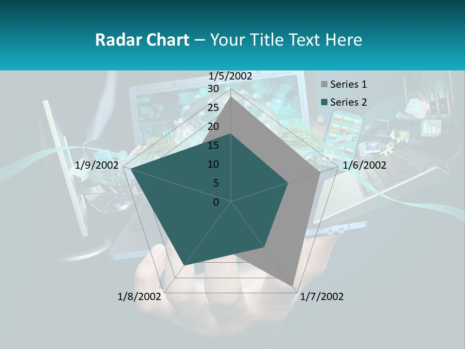 A Person Holding A Laptop With A Presentation On The Screen PowerPoint Template