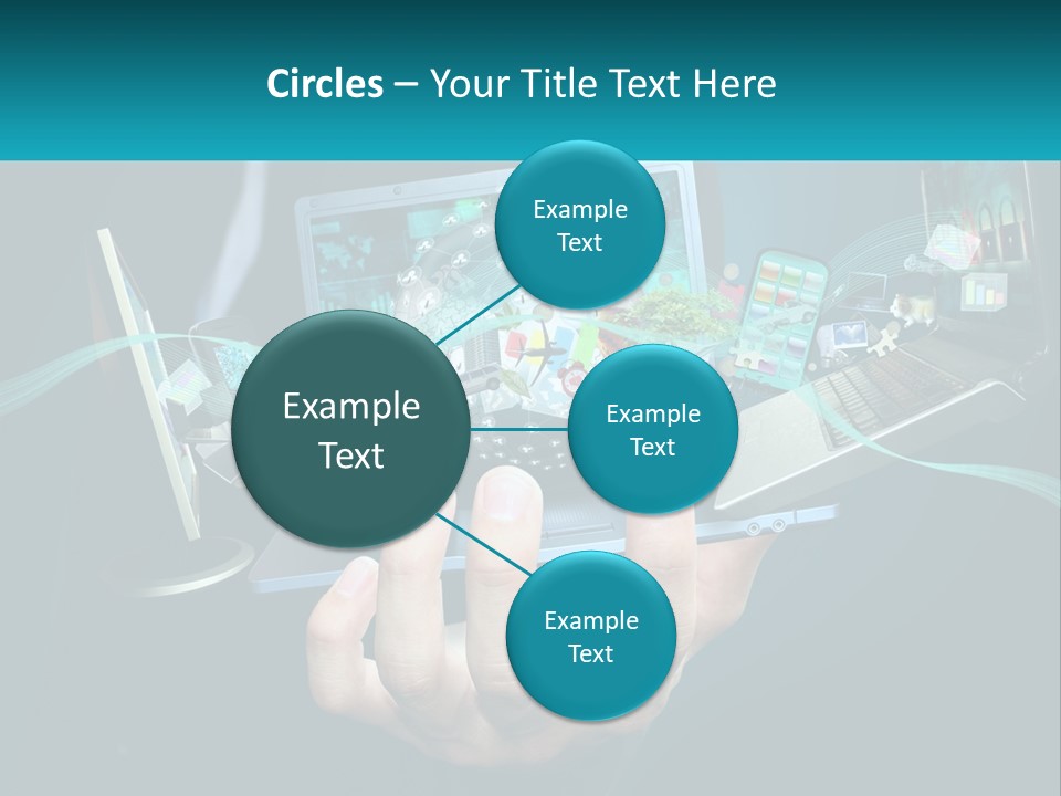 A Person Holding A Laptop With A Presentation On The Screen PowerPoint Template