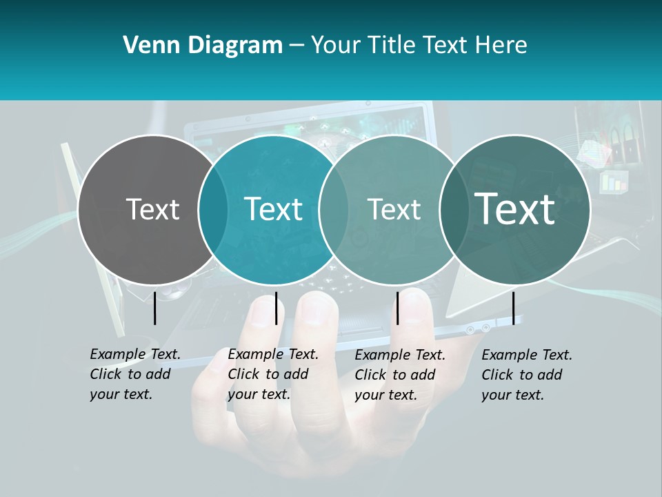 A Person Holding A Laptop With A Presentation On The Screen PowerPoint Template