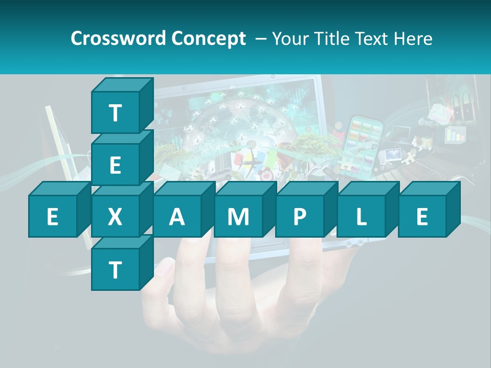 A Person Holding A Laptop With A Presentation On The Screen PowerPoint Template