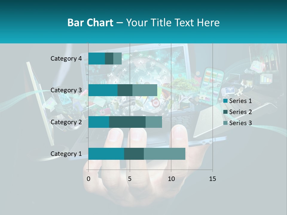 A Person Holding A Laptop With A Presentation On The Screen PowerPoint Template