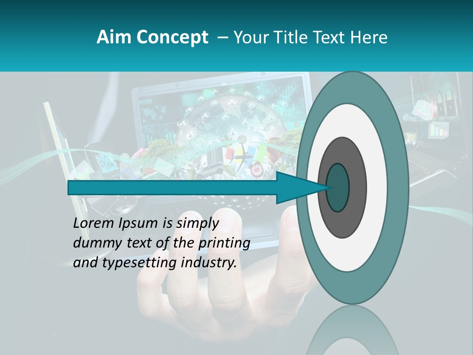 A Person Holding A Laptop With A Presentation On The Screen PowerPoint Template