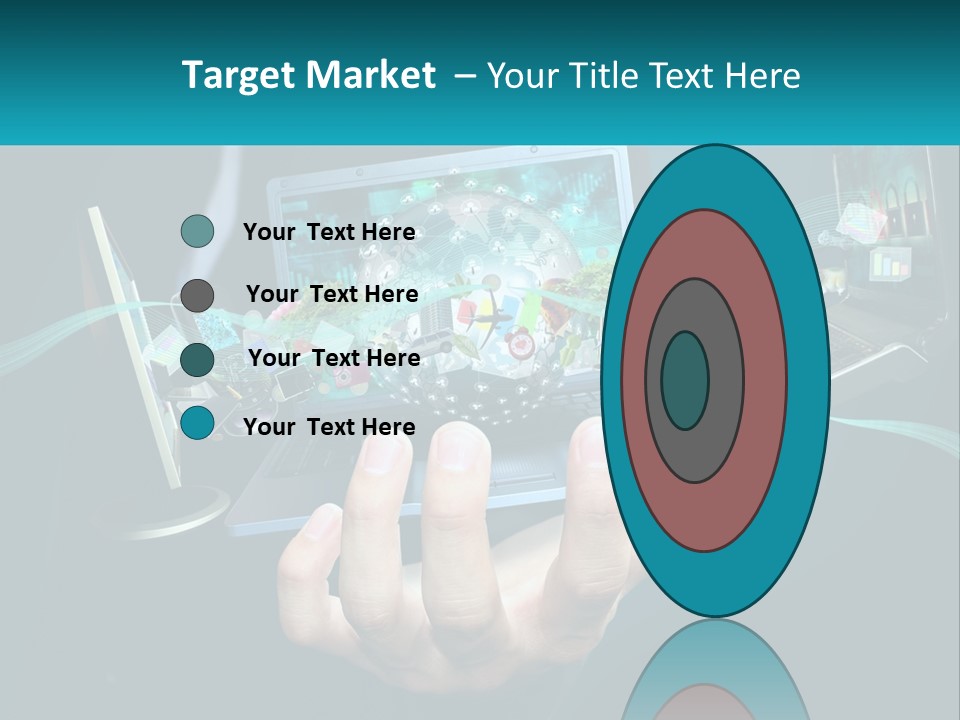 A Person Holding A Laptop With A Presentation On The Screen PowerPoint Template