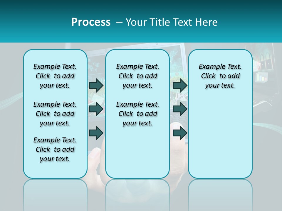 A Person Holding A Laptop With A Presentation On The Screen PowerPoint Template