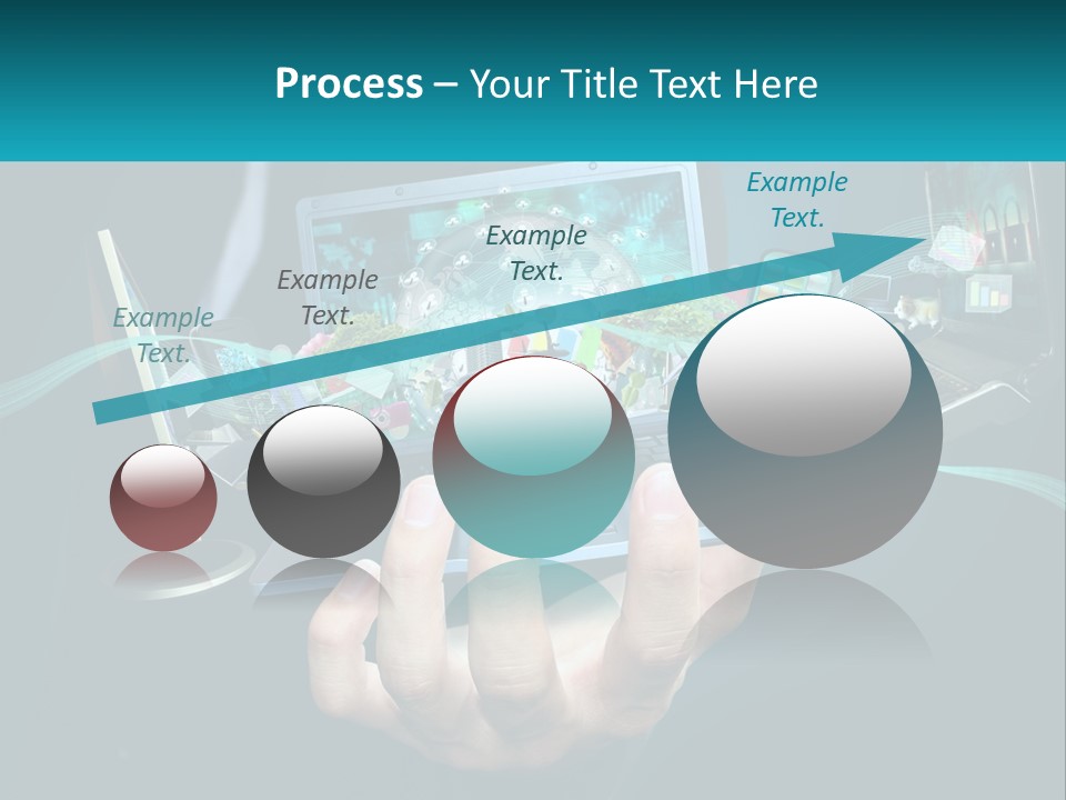 A Person Holding A Laptop With A Presentation On The Screen PowerPoint Template