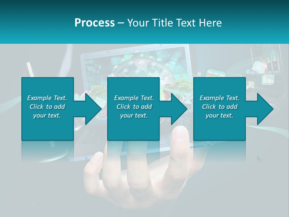 A Person Holding A Laptop With A Presentation On The Screen PowerPoint Template