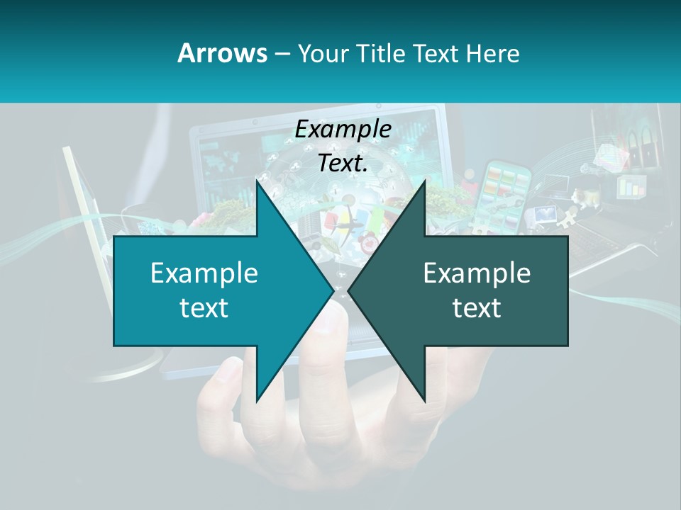 A Person Holding A Laptop With A Presentation On The Screen PowerPoint Template