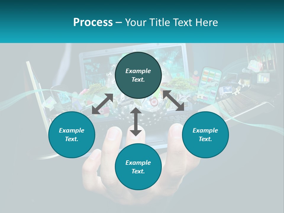 A Person Holding A Laptop With A Presentation On The Screen PowerPoint Template