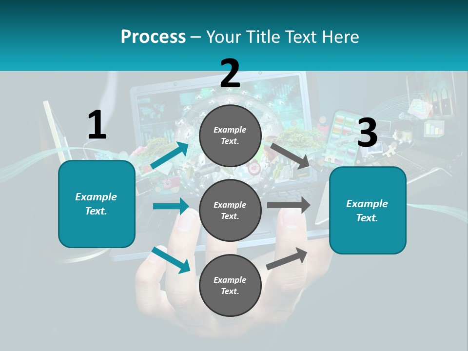 A Person Holding A Laptop With A Presentation On The Screen PowerPoint Template