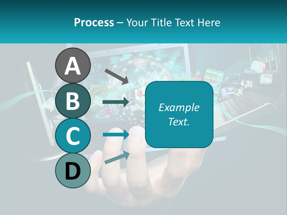 A Person Holding A Laptop With A Presentation On The Screen PowerPoint Template
