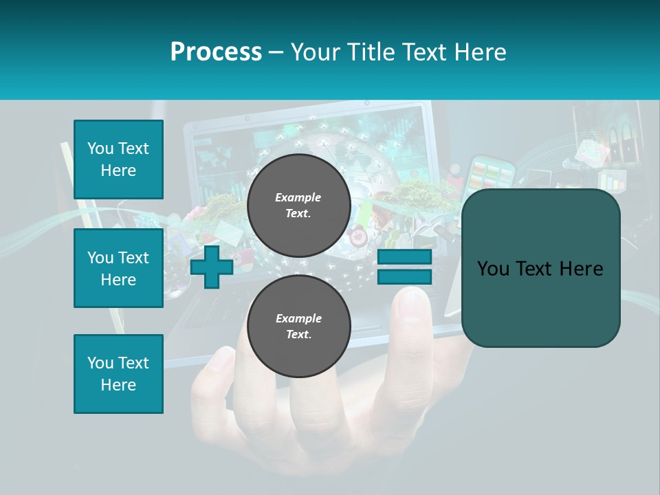 A Person Holding A Laptop With A Presentation On The Screen PowerPoint Template