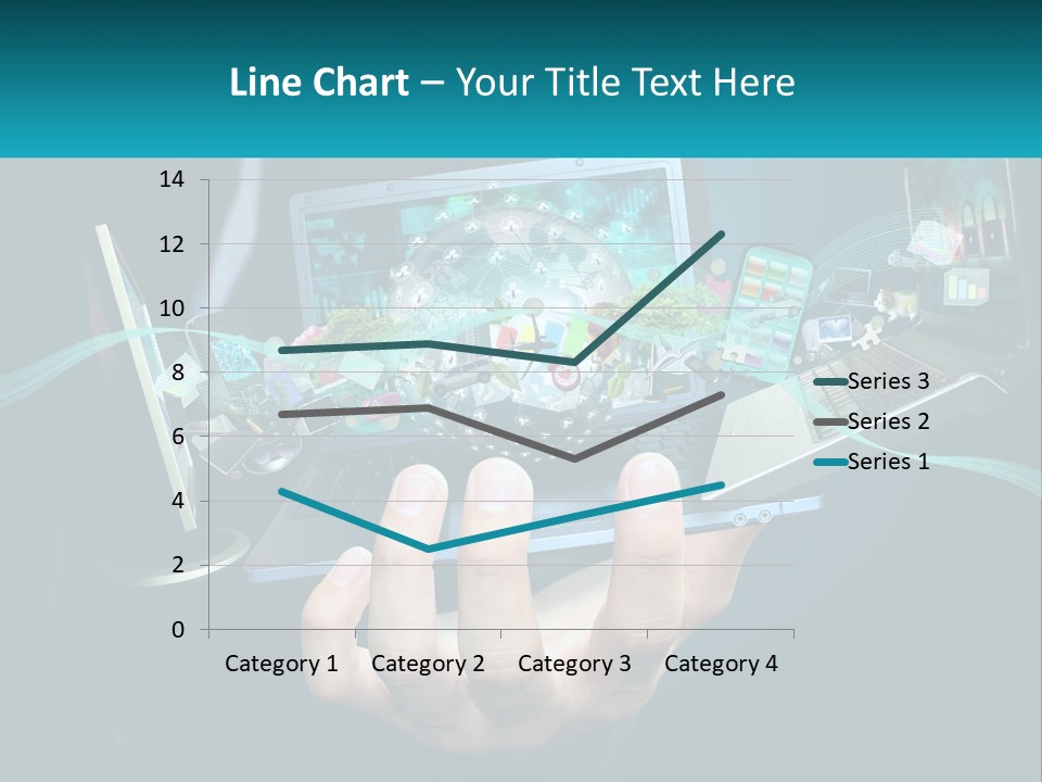 A Person Holding A Laptop With A Presentation On The Screen PowerPoint Template