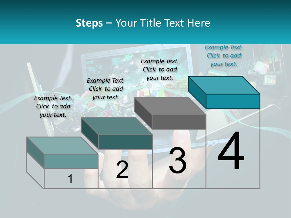 A Person Holding A Laptop With A Presentation On The Screen PowerPoint Template
