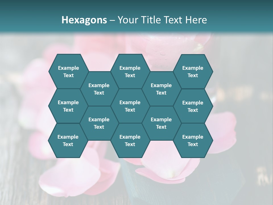 A Bottle Filled With Pink Flowers On Top Of A Wooden Table PowerPoint Template