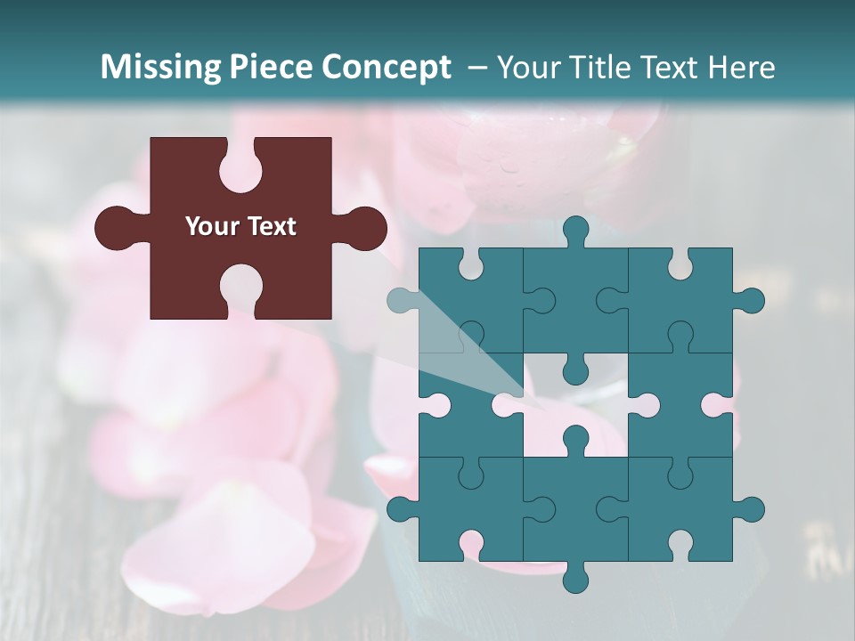 A Bottle Filled With Pink Flowers On Top Of A Wooden Table PowerPoint Template