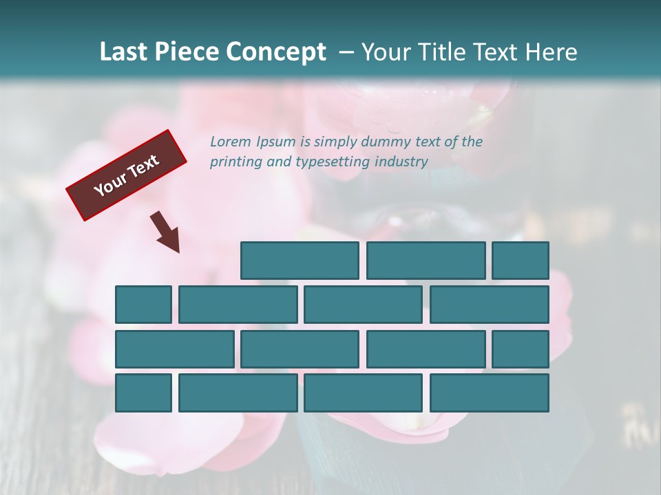A Bottle Filled With Pink Flowers On Top Of A Wooden Table PowerPoint Template