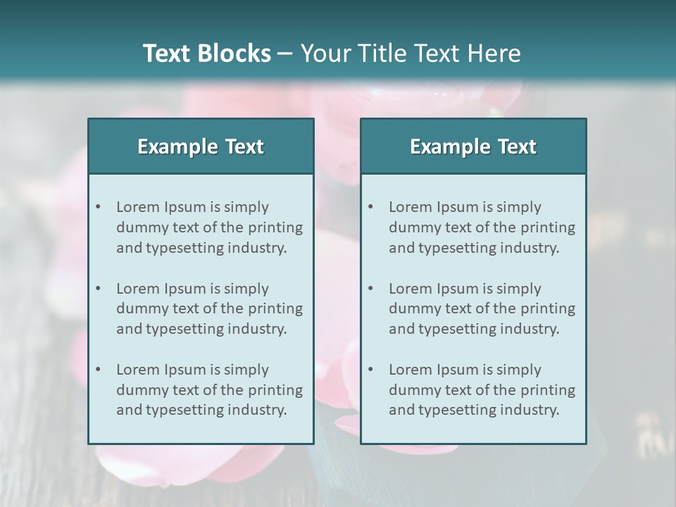 A Bottle Filled With Pink Flowers On Top Of A Wooden Table PowerPoint Template