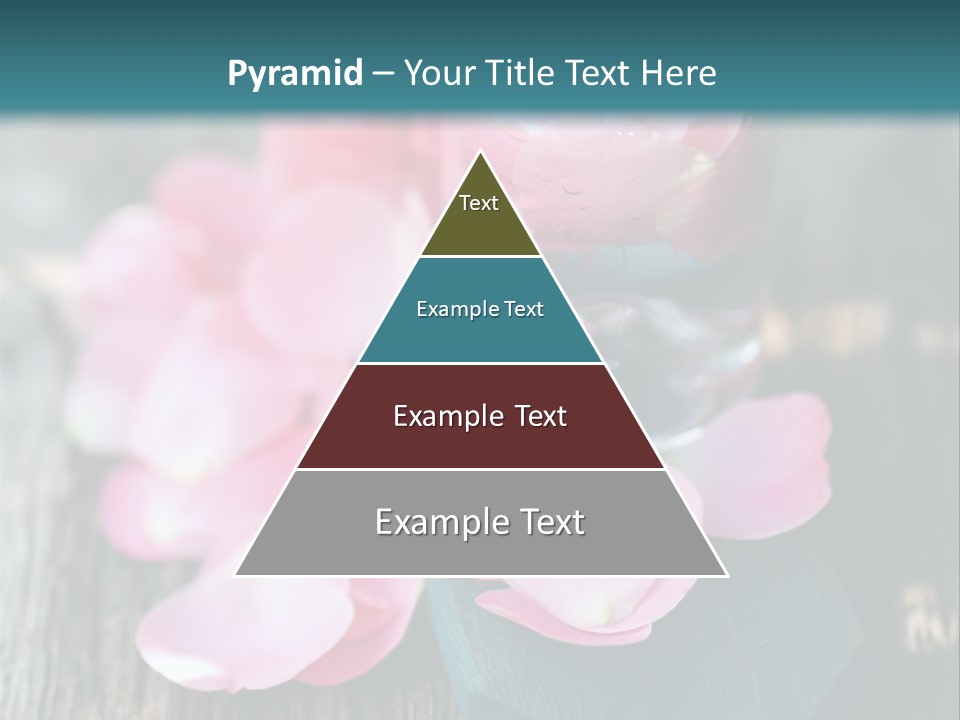 A Bottle Filled With Pink Flowers On Top Of A Wooden Table PowerPoint Template